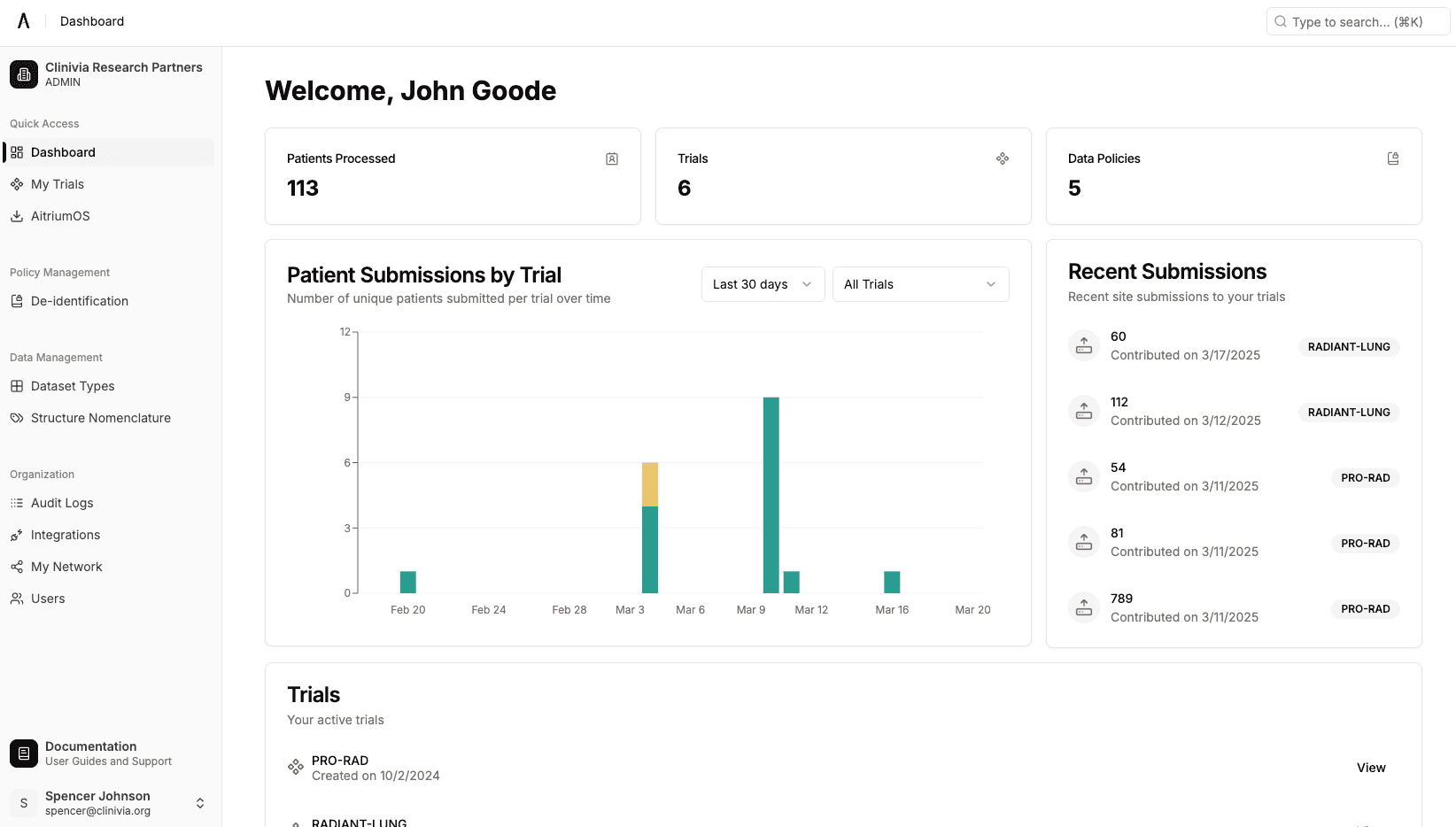Trial Data Accelerator Screenshot